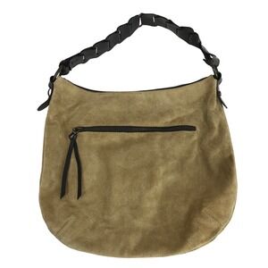 SUNDANCE Tan Suede Hobo Shoulder Bag Braided Leather Strap